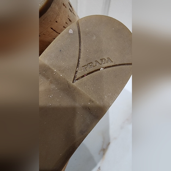 Prada Brown Leather Platform Wedges Size 40.5‎ - Picture 9 of 9